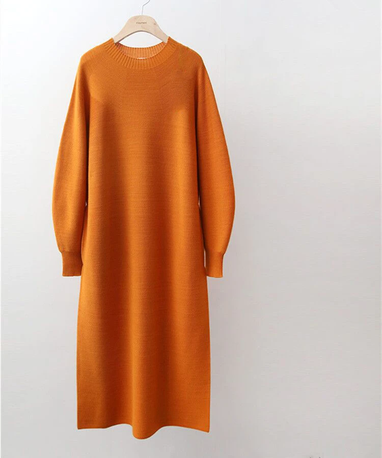 Женское вязаное прямое платье-свитер Mozuleva однотонное Повседневное платье до