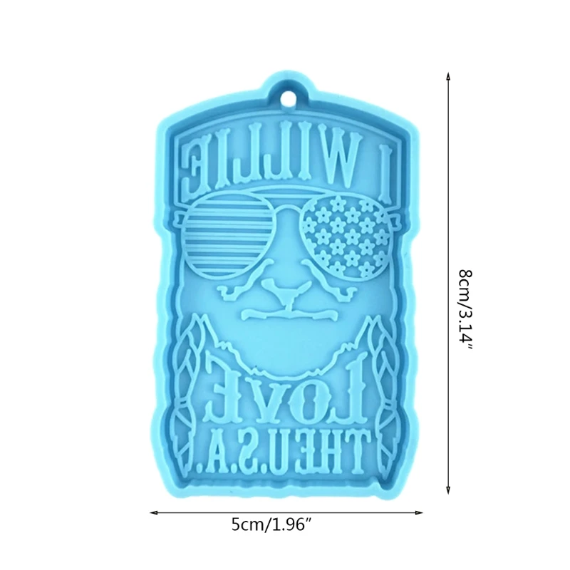 

Sunglasses Flag Keychain Epoxy Resin Mold Hanging Pendant Silicone Mould DIY Crafts Jewelry Necklace Casting Mold