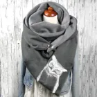 Шаль Женская многоцелевая, с принтом кота, в стиле ретро, хиджабы-шарфы