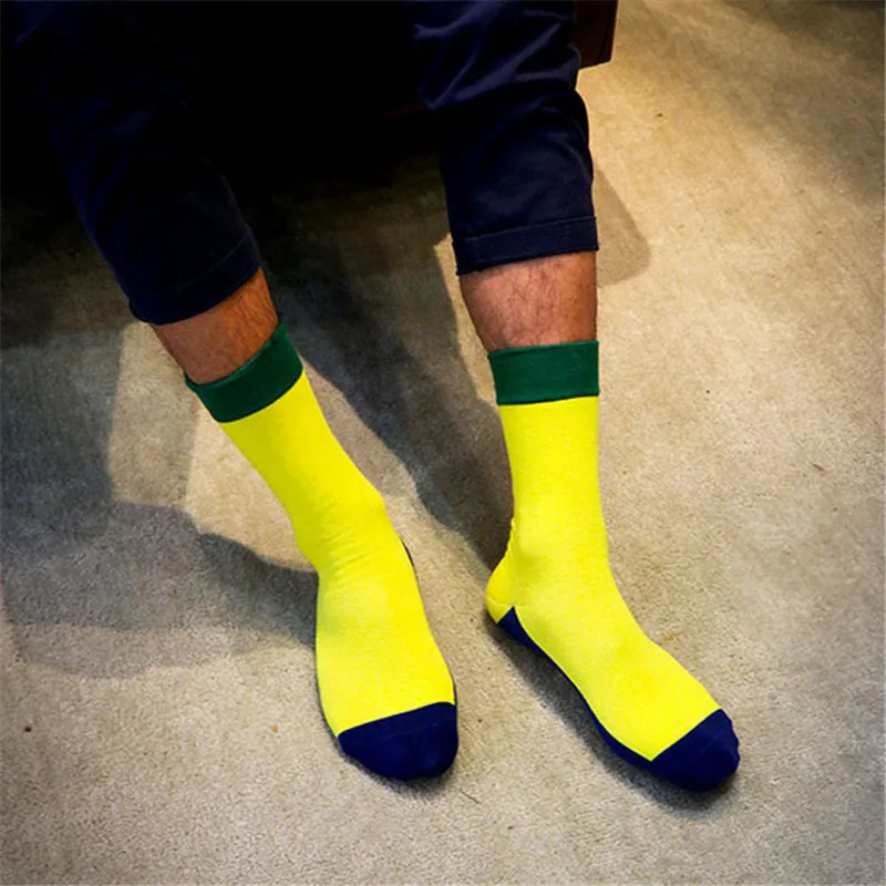 Классические цветные мужские носки MYORED из чесаного хлопка деловые с длинным