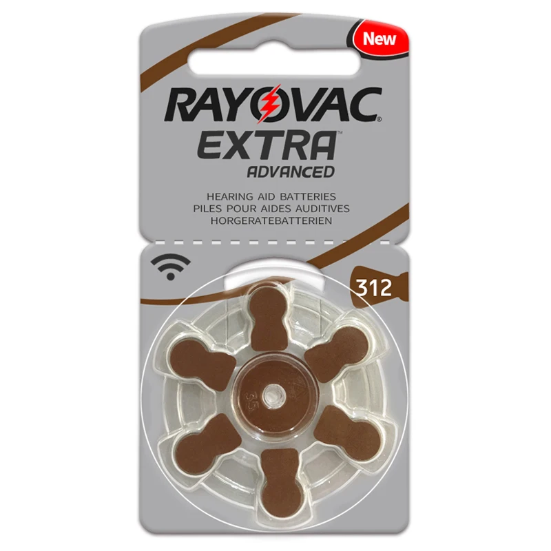 

Hearing Aid Batteries 60 PCS/1 box RAYOVAC EXTRA-A312/312/PR41 Zinc Air batterie 1.45V Size 312 Diameter 7.9mm Thickness 3.6mm