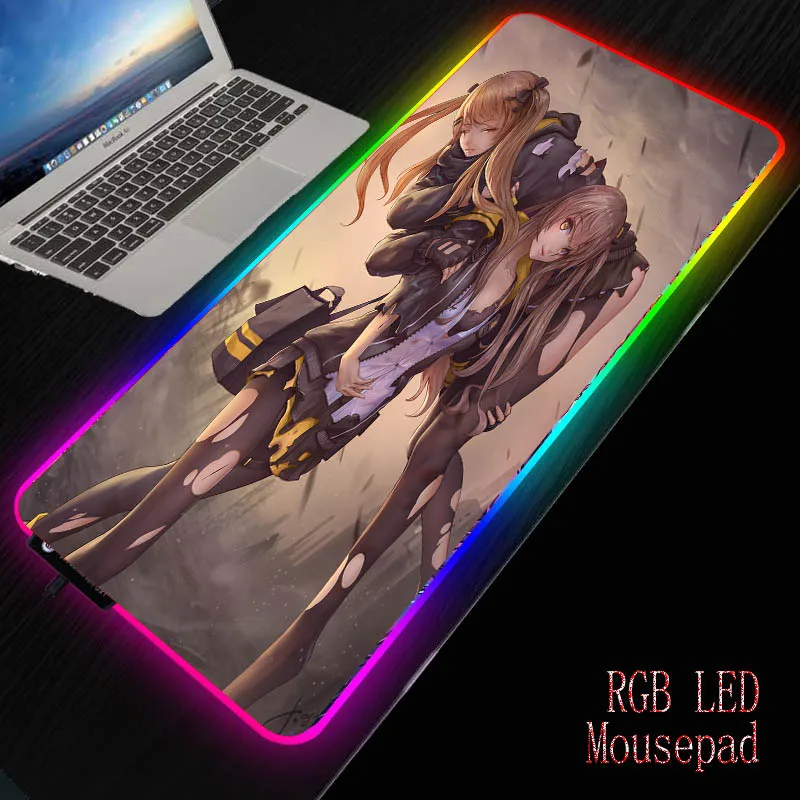 

Mairuige FRONT LINE Anime Girl RGB LED Large Mouse Pad USB Wired Lighting Gaming Mousepad Keyboard Colorful Luminous Table Mat
