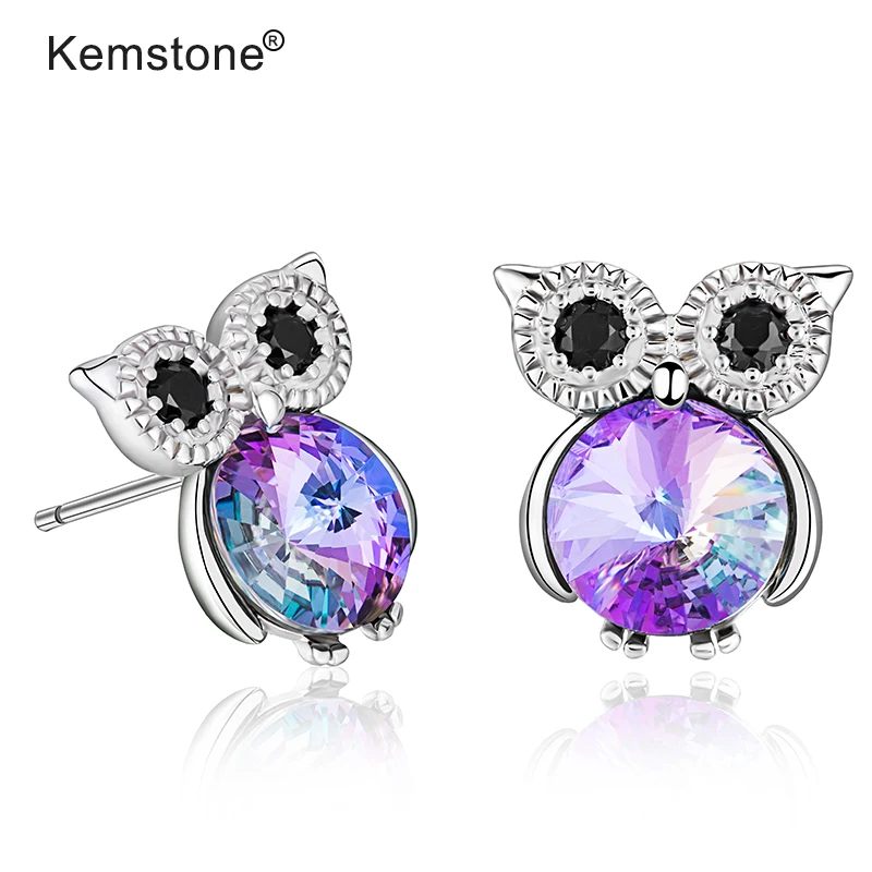 Женские серьги-гвоздики из серебра 925 пробы с австрийским кристаллом | Украшения