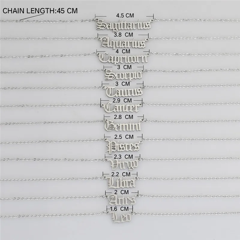 Мода 12 созвездий ожерелье с буквами Близнецы весы Стрелец рыбы Знаки зодиака