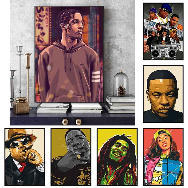 Печатные плакаты Боб Марли кубик льда Холст Картина маслом искусство настенные