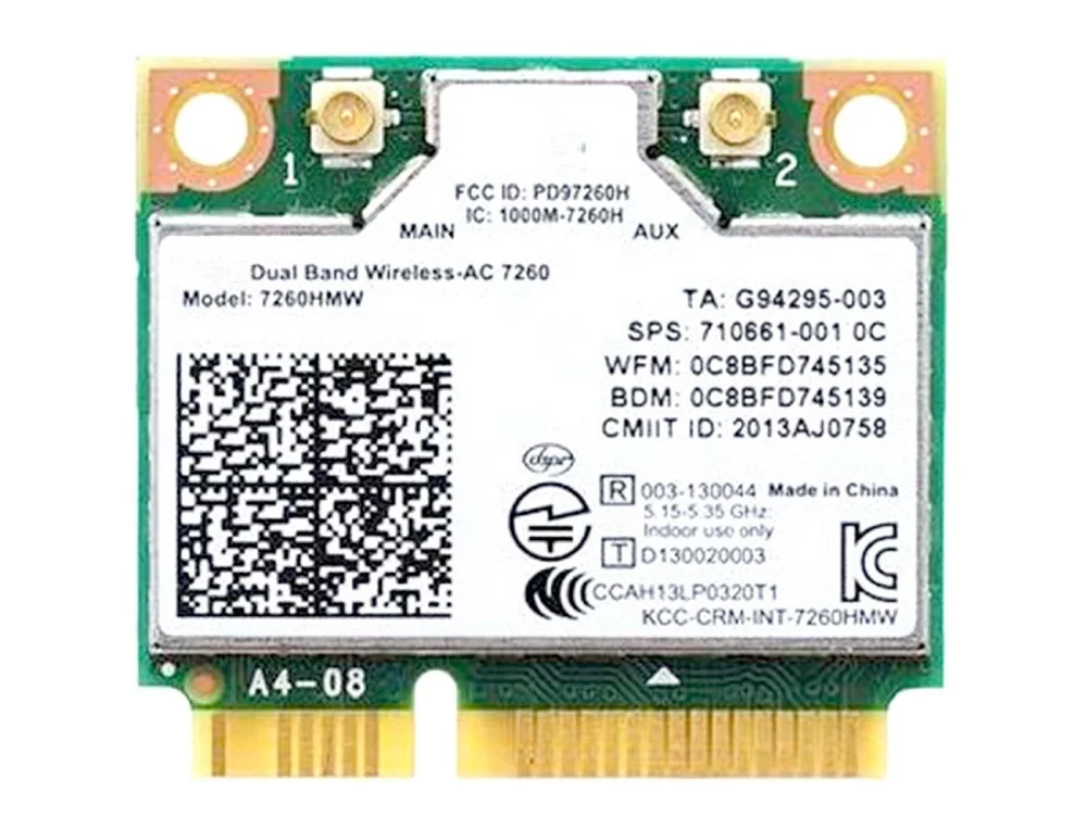Новая карта для Intel Dual Band Wireless-AC 7260 7260HMW Wlan Card 802 11 Ac 867 Мбит/с Wi-Fi Bluetooth 4 0 Hp 710661-001 |