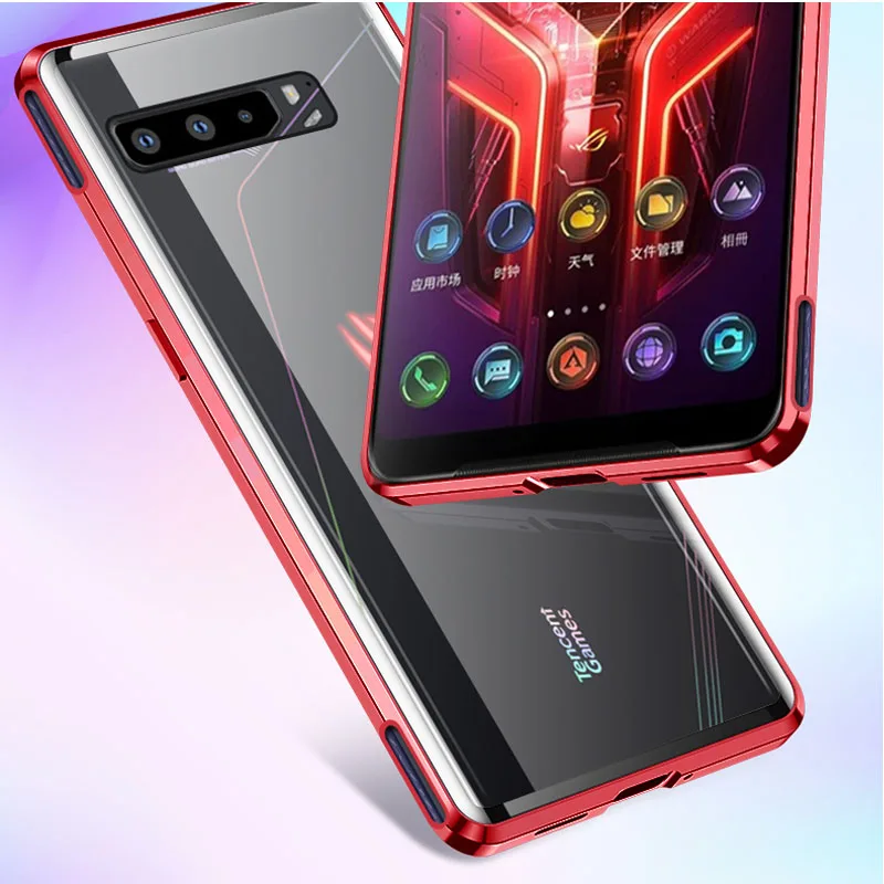 Magnetic Adsorption dual side Case For ASUS ROG 3 ROG3 ROG5 Phone Metal Frame Clear Tempered Glass Cover rog3 Cases | Мобильные