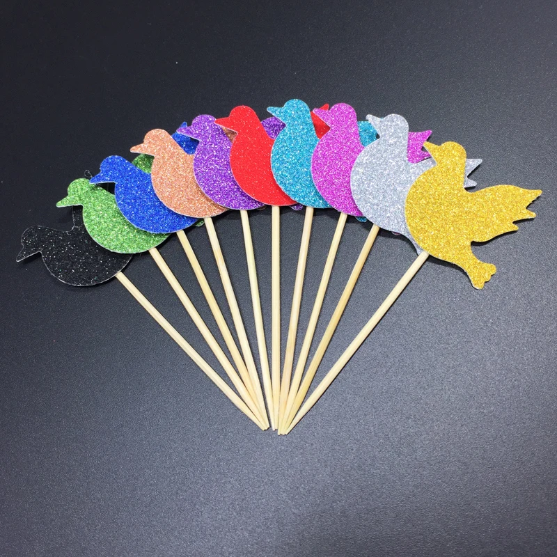 20 шт. блестящие голубь птица товары для вечерние топперы кексов детские