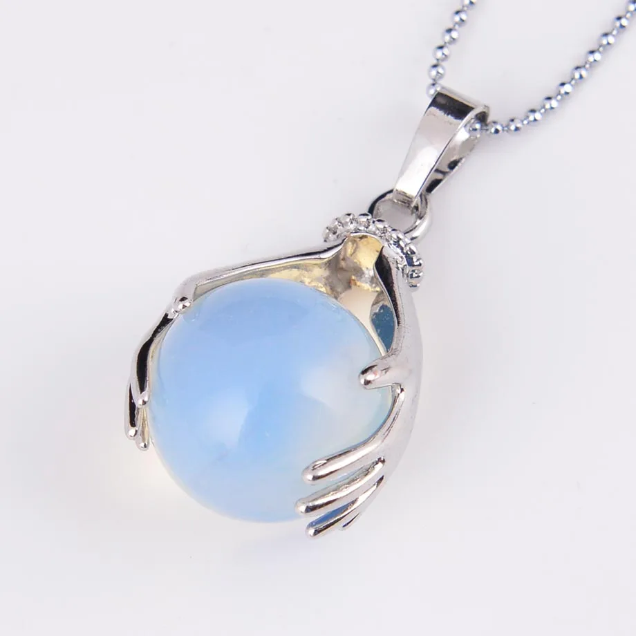 Натуральный тигровый глаз лазурит оникс опал круглые камни бусины кулон с двумя