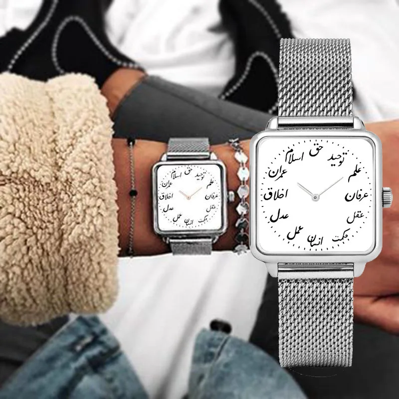 Часы наручные женские с магнитным сетчатым браслетом модные кварцевые Стальные