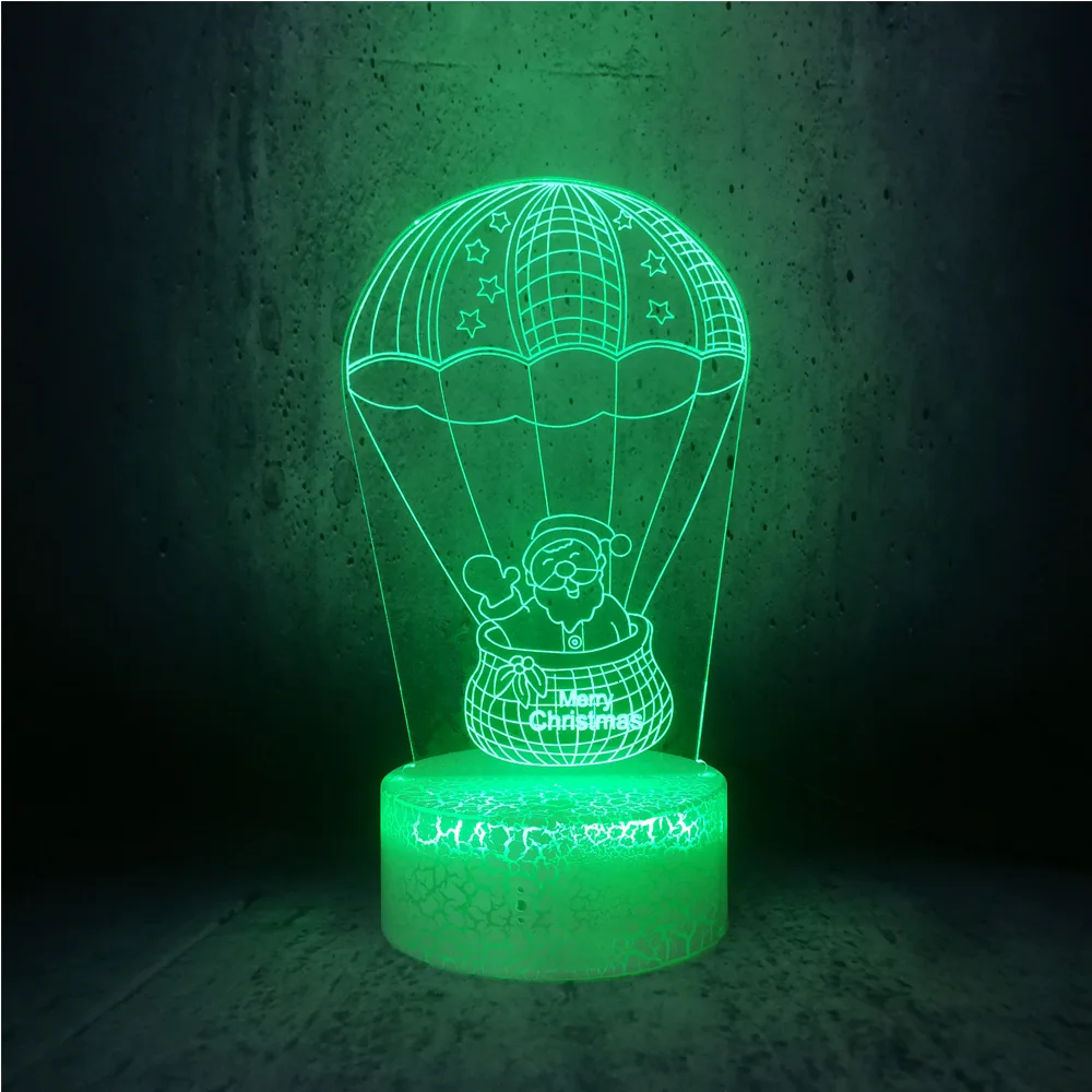 Рождественская серия Санта Клаус 3D USB Светодиодная лампа Настольный ночной