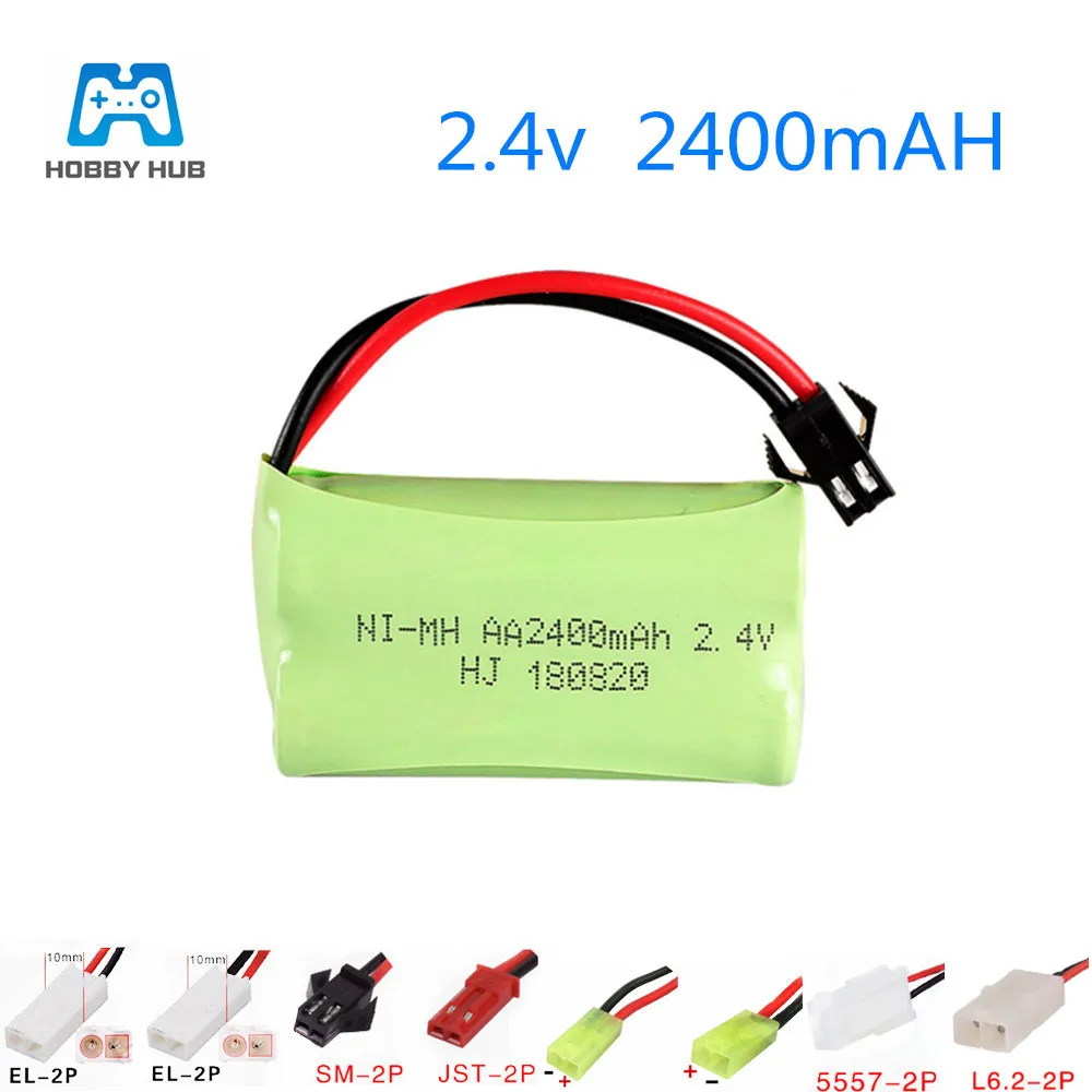 2 4 V 2400mAh AA перезаряжаемая батарея для радиоуправляемых игрушек электрический