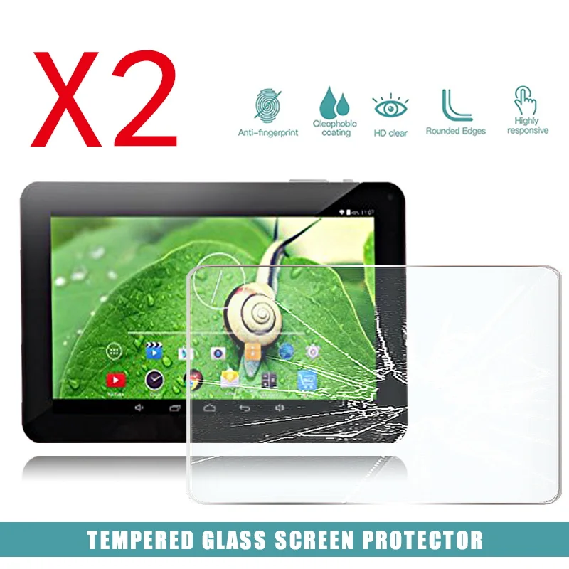 

2Pcs Tablet Tempered Glass Screen Protector Cover for Irulu EXpro X1a 9 Inch Anti-Scratch Tablet Computer Tempered Film
