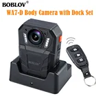 Нательная мини-камера BOBLOV HD 1296P с функцией ношения на теле, носимый видеорегистратор, полицейская камера с дистанционным управлением, с док-станцией для зарядки