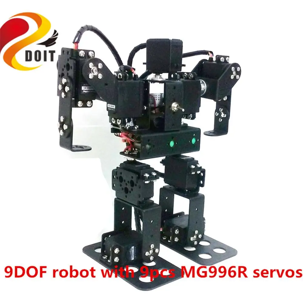 SZDOIT WIFI Control 9DOF Metal Walking/Biped Humanoid Robot Kit RC Smart Robotic Frame with Servos Educational for Arduino | Игрушки и