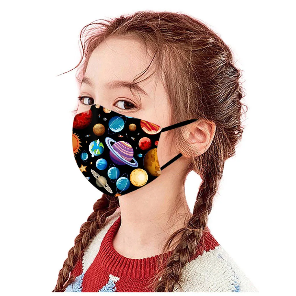 Children Mask Colorful Cosmic planet Printed washable dustproof masks Outdoor Reusable Mouth Masks маска многоразовая Drop Ship |