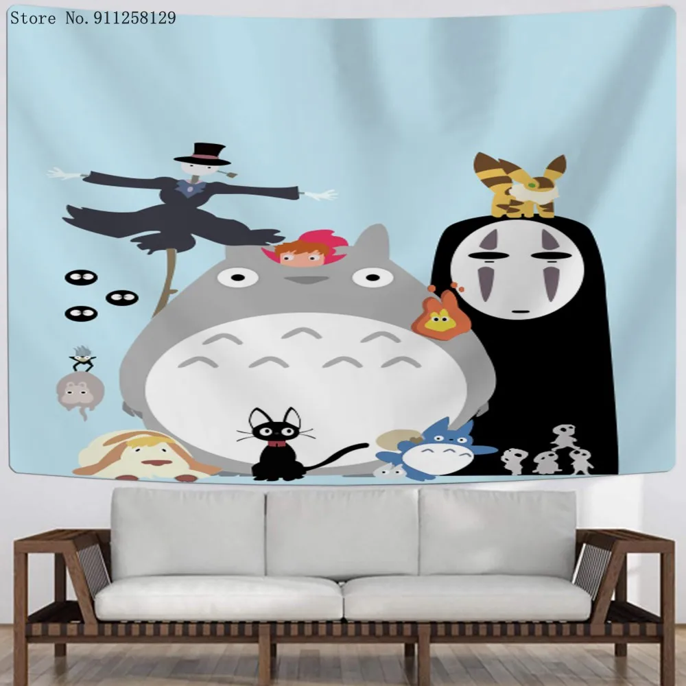 

Spirited Away Tapestry 3D Print Totoro Howl's Moving Castle Wall Hanging For Teen Kids Wall Tapestry Japan Anime Tapestry