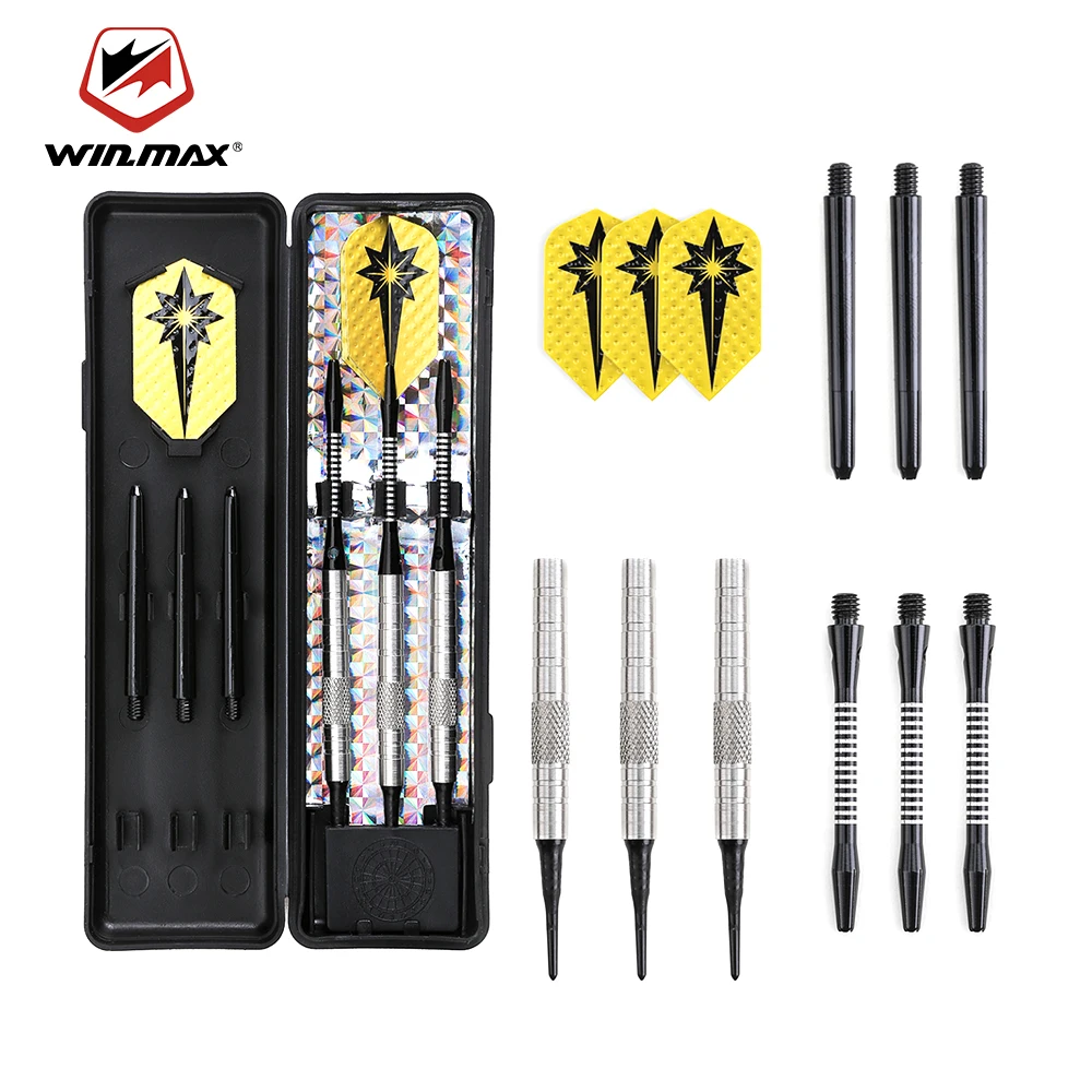 

WIN.MAX Professional 3pcs Darts Set 80% Tungsten 16/18/22/24g Soft Tips For Electronic Dartboard Accessories Indoor Sports Game