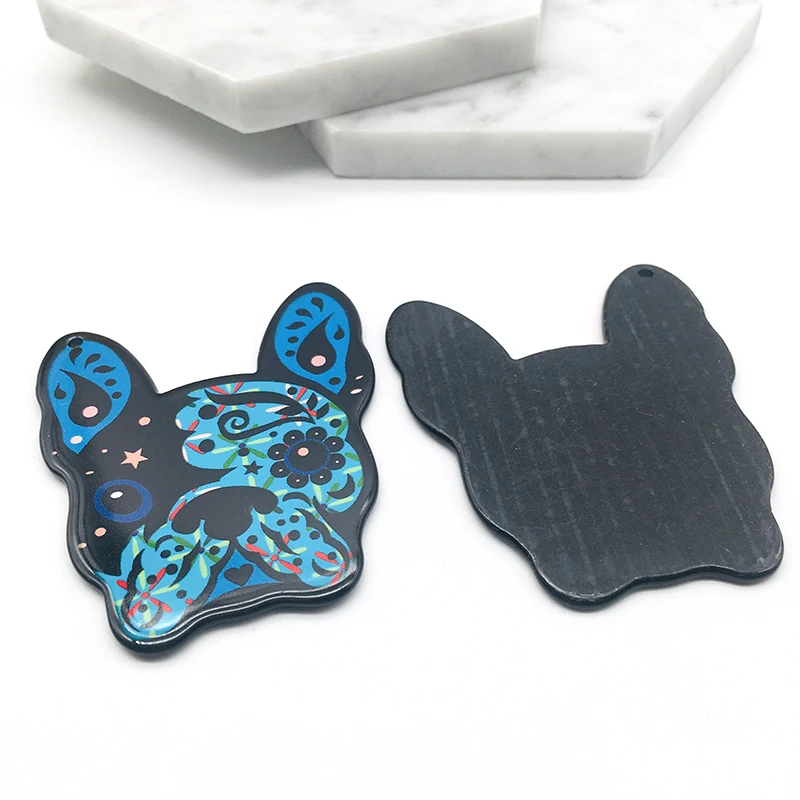 5 шт. акриловые подвески в виде французского бульдога мопса собака брелки серьги