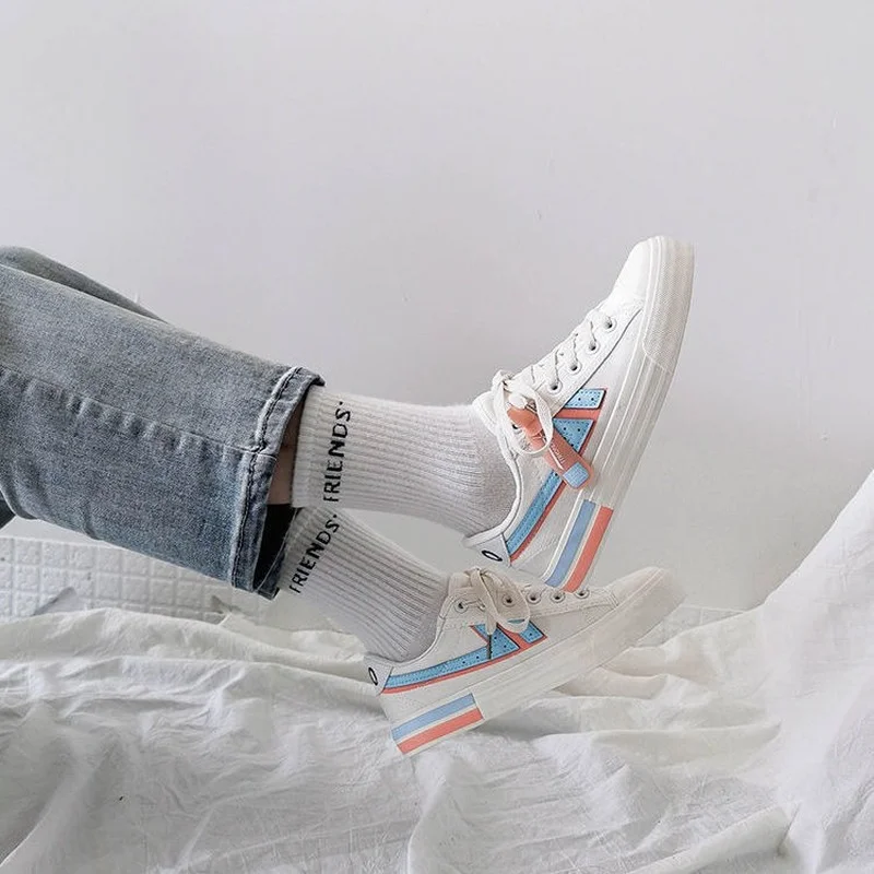 

INS Patchwork Women's Espadrilles 2021 Summer Zapatillas Mujer Daily Canvas Sneakers Casual Ladies Footwear Fashion Shoes Women