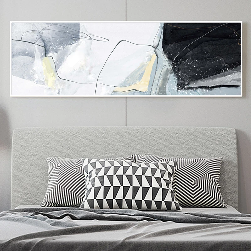 Marble Texture Abstract Poster Black Blue Wall Art Print Modern Style Canvas Ink Painting Nordic Decorative Picture Home Décor | Дом и сад