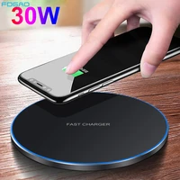 fdgao qi 30w quick wireless charger for iphone 12 11 pro xs max xr x 8 qc 3 0 fast charging for samsung s20 s10 s9 charger pad