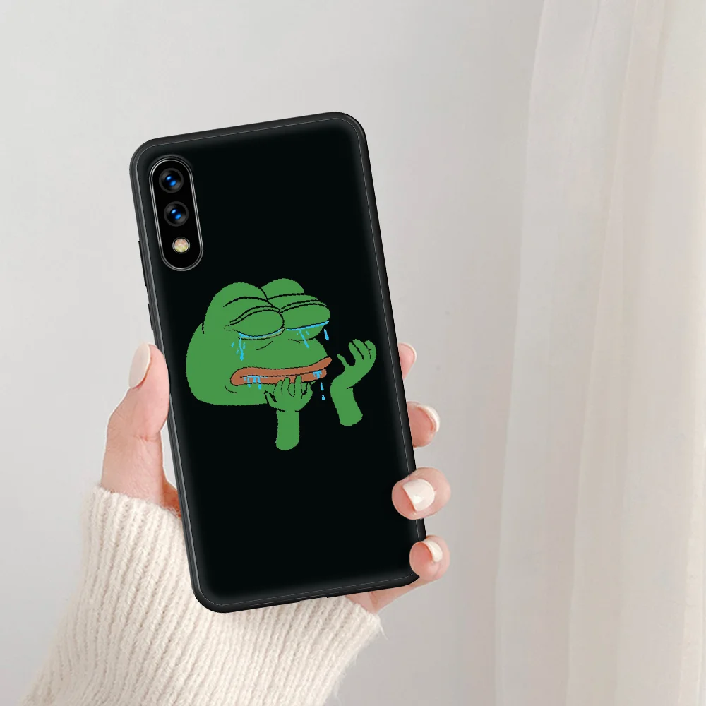 

Funny The Frog Pepe Phone Case For Huawei Honor 6A 7A 7C 8 8A 8X 9 9X 10 10i 20 Lite Pro Play black Cover 3D Bumper Painting