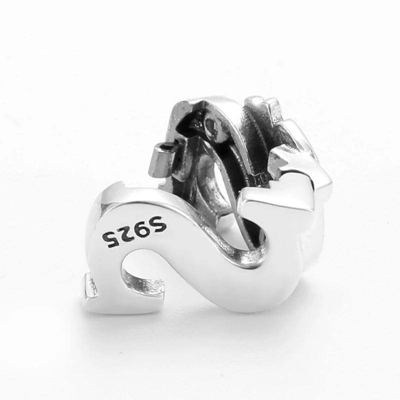 Новое поступление 100% ослепительные серебряные бусины в виде букв алфавита с