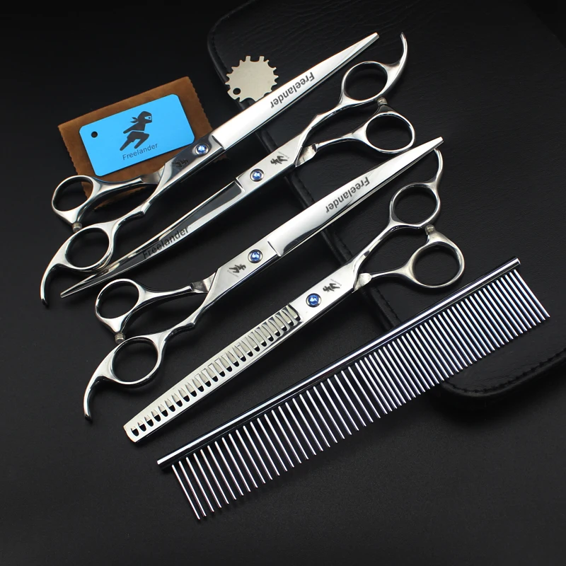 

8.0 inch pet hairdressing scissors set pink set high class pet dog scissors hair care & styling