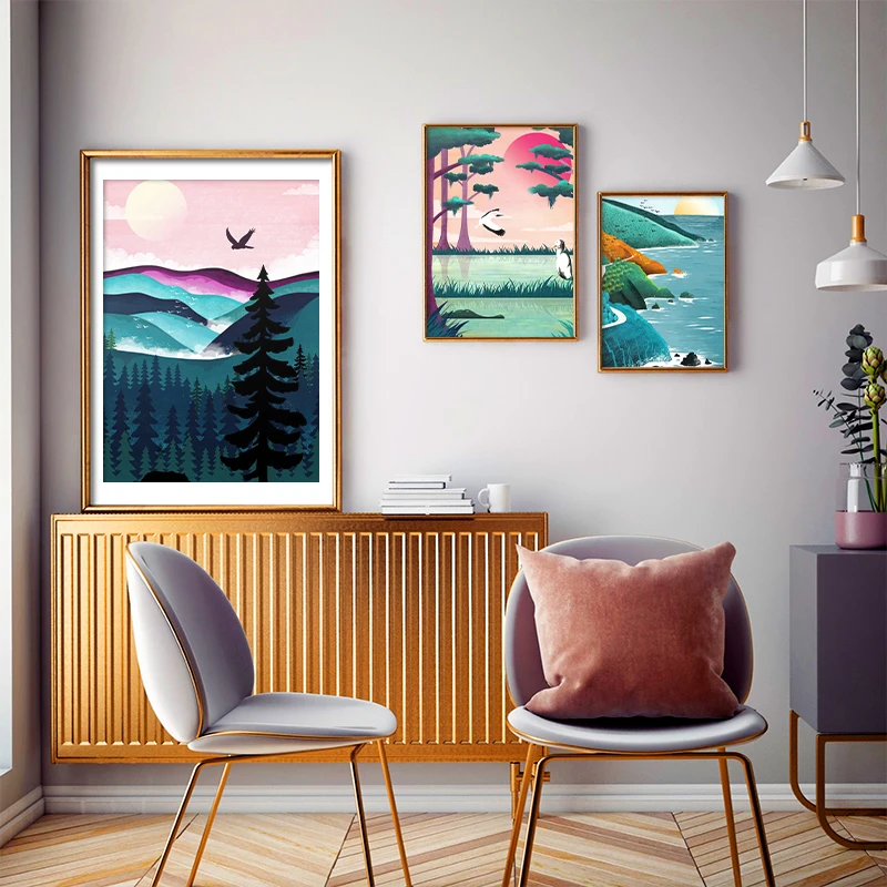 Картина на холсте в национальном парке Большой водопад Постер и принты Настенная