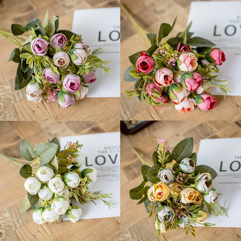 Многоцветная Роза Ваза для украшения дома маленькие поддельные маргаритки