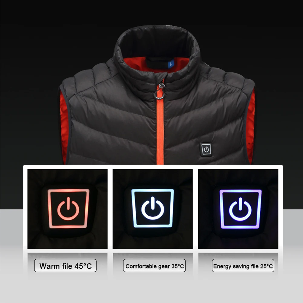 Men Women USB Charging Electric Heated Vest Jacket Coat Clothing Skiing Winter Warm heating Pad Body Warmer coat | Спорт и