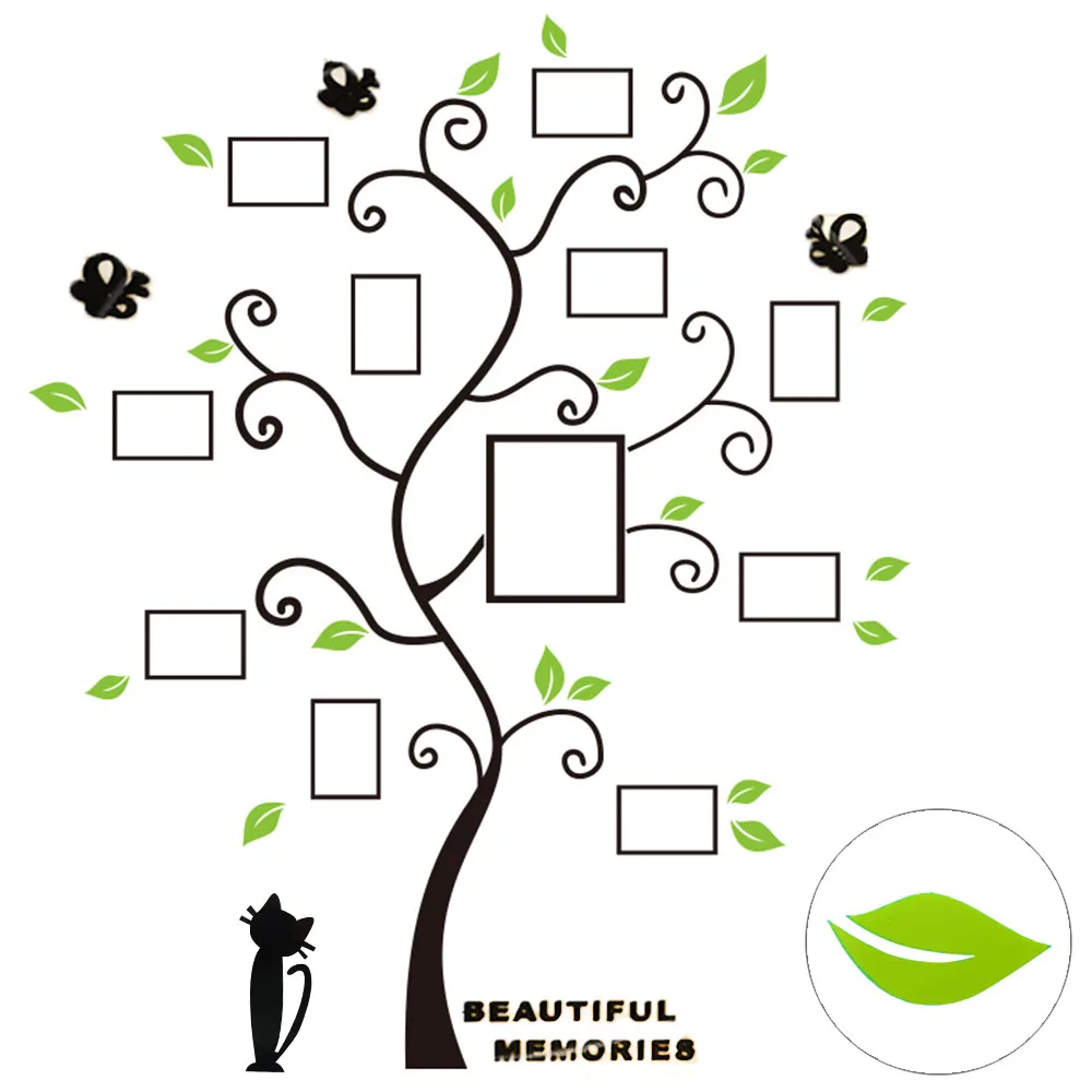 3D акриловое дерево фото наклейки на стену в раме хрустальные зеркальные