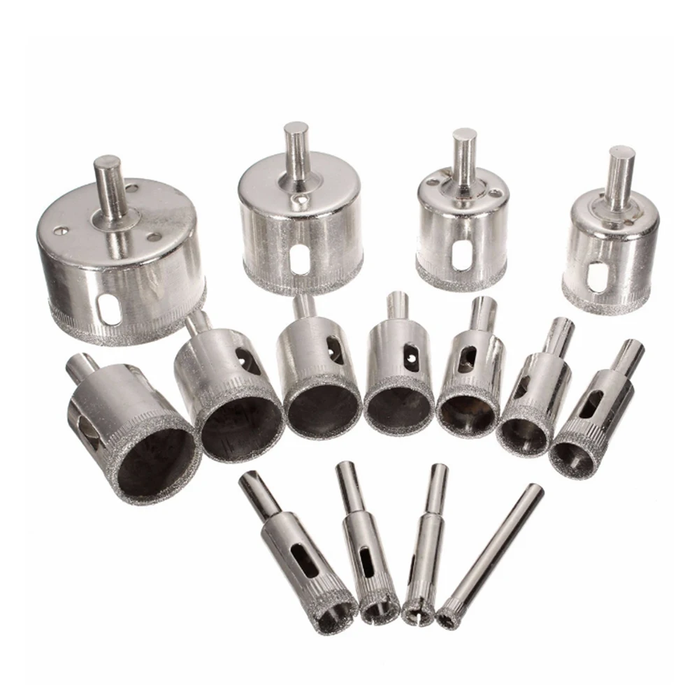 Набор сверл для алмазного отверстия комплект из 15 насадок резки стекла керамики