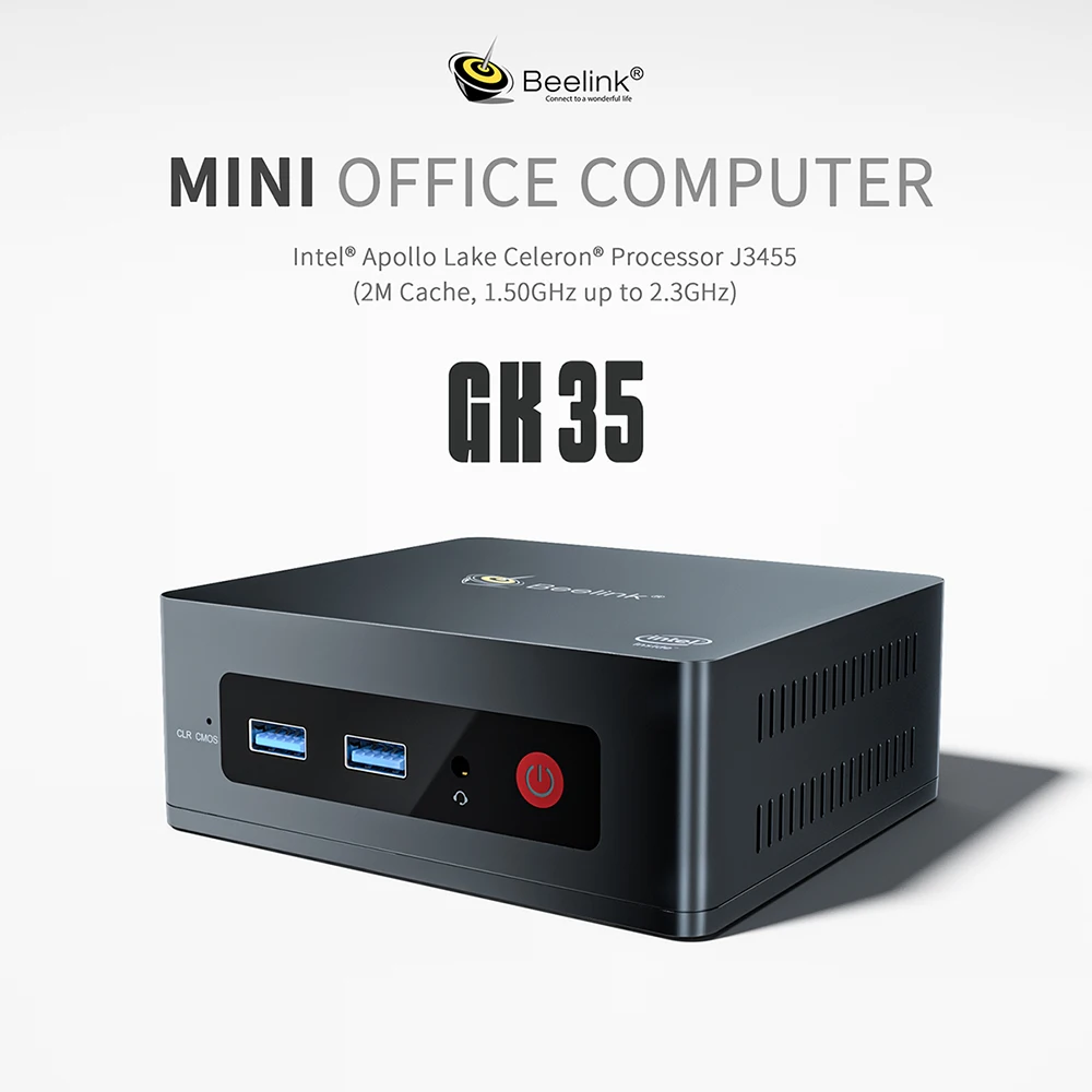 Мини-ПК Beelink GK35 Windows 10 Intel Gemini Lake J3455 8 ГБ ОЗУ 2021 Гб SSD 128G 2 4G Wi-Fi BT4.0 4K WIN10 компьютер VS GK3V 5
