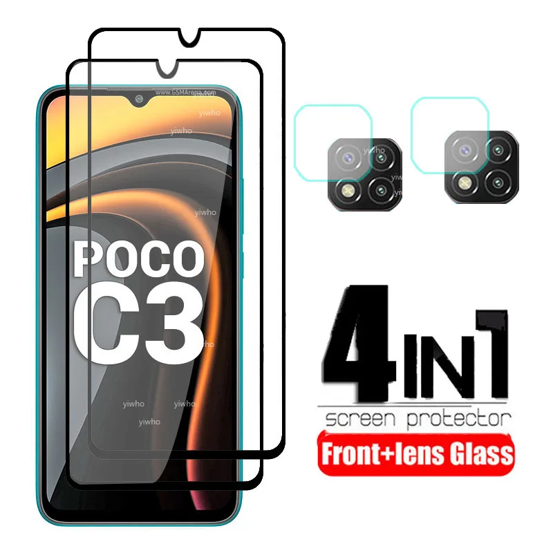 

Защитное стекло 4 в 1 для Xiaomi POCO C3, x3, m2, закаленное стекло для Xiaomi POCO C3, 3x3