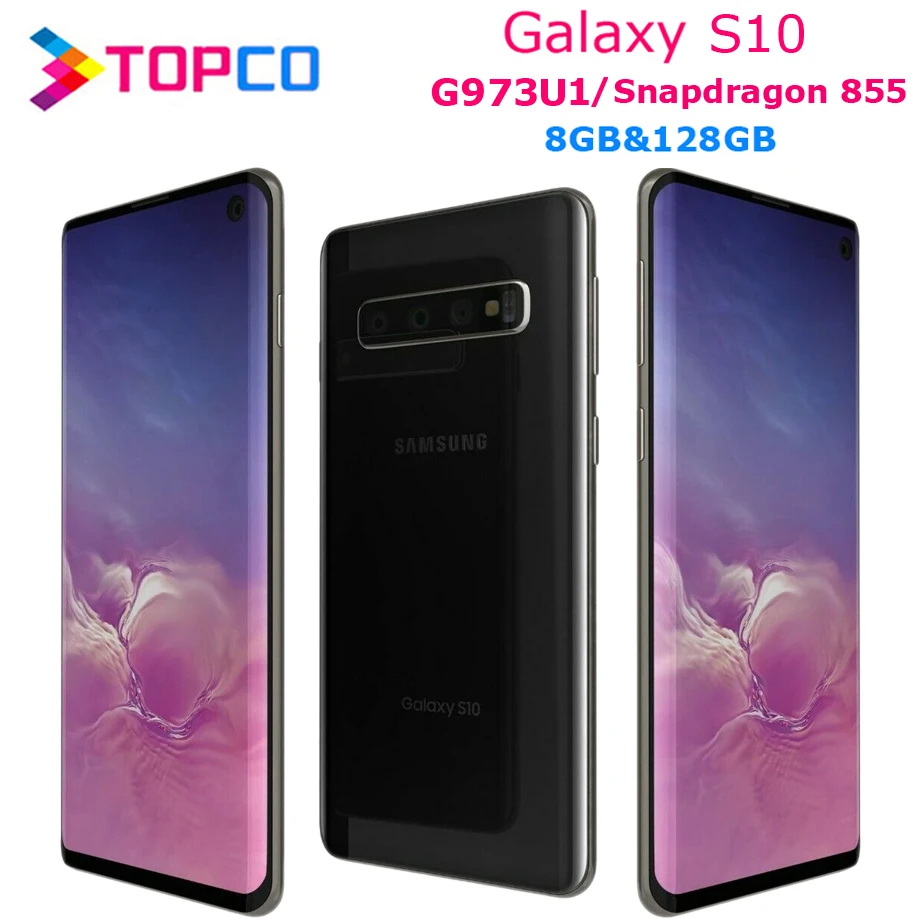 Samsung Galaxy S10 G973U G973U1 оригинальный разлоченый мобильный телефон Snapdragon 855 Octa Core 6 1
