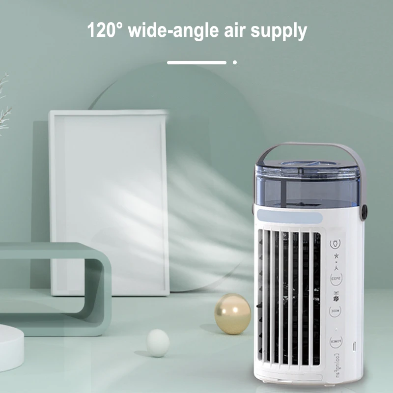 

Portable Air Conditioner Air Cooling Fan Humidifier USB Charge Water Cooler Ventilador Desktop Fans with Night Light