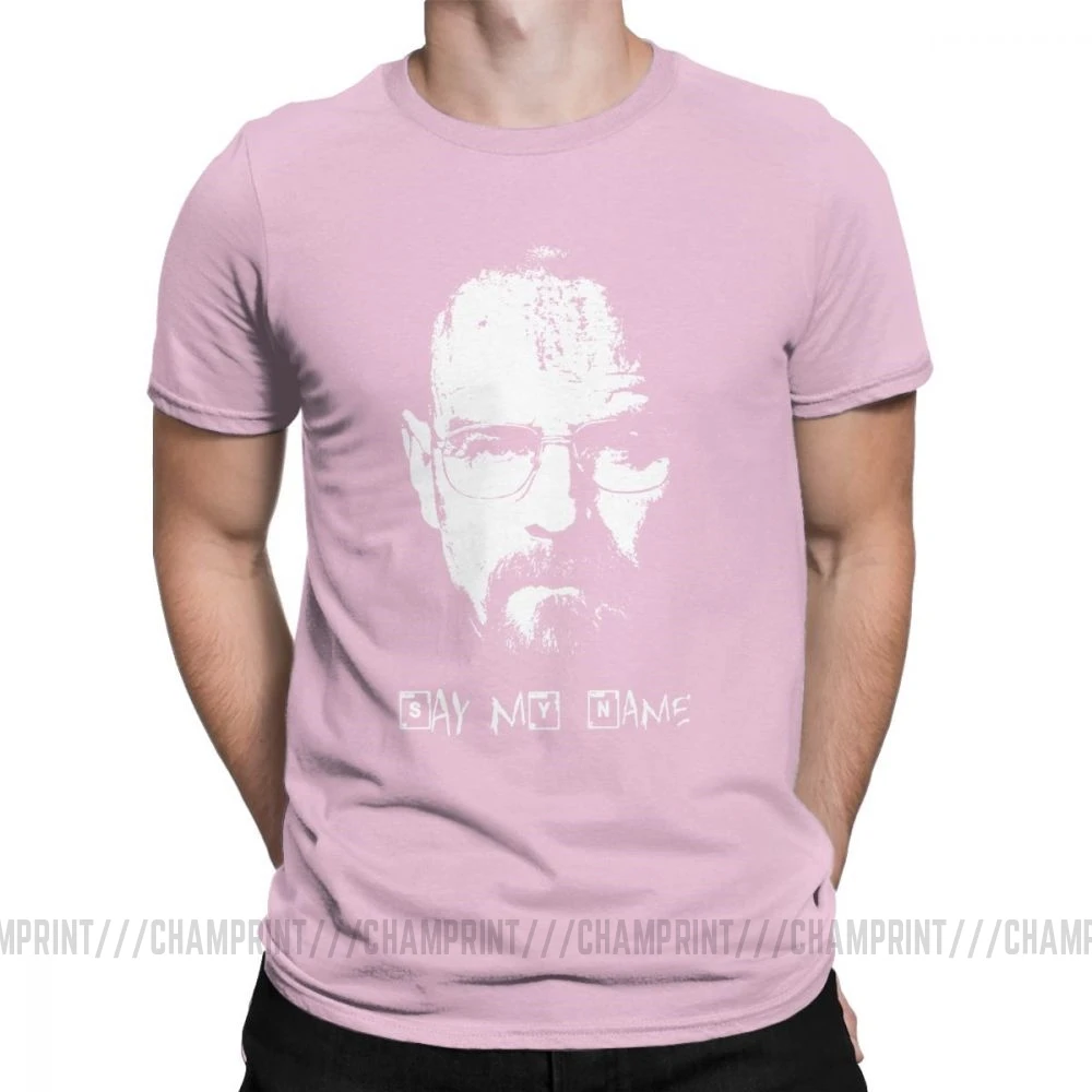 Розовый Say My Name Breaking Bad Walter белая футболка для мужчин хлопковая крутая футболка футболки с круглым вырезом одежда с коротким рукавом 4XL 5XL - Цвет: Розовый