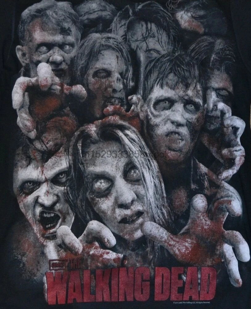 Официальная Лицензированная футболка AMCs Ходячие мертвецы с ордой зомби|Мужские