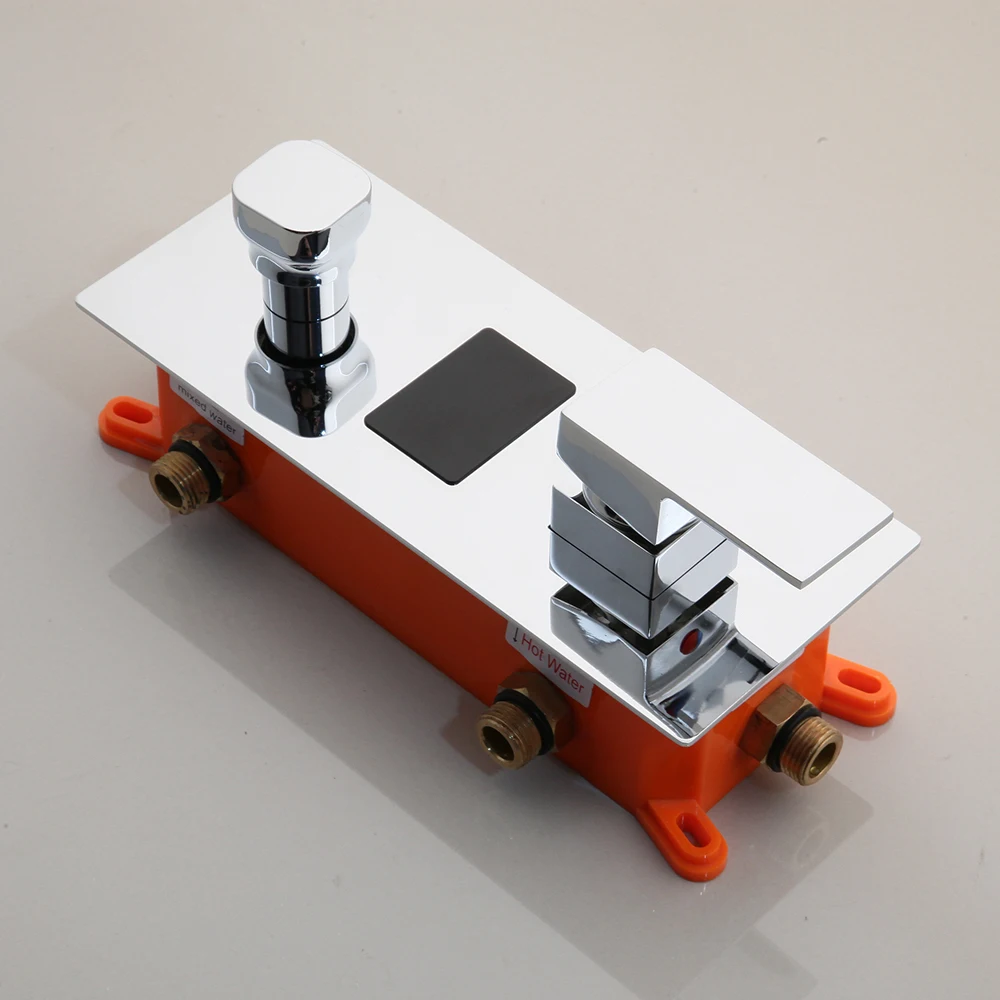 KEMAIDI черный латунный СВЕТОДИОДНЫЙ смеситель для душа с цифровым дисплеем ванной