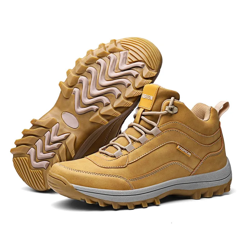 

New Winter Men Boots Fur Warm Snow Boots Men Winter Boots Work Shoes Men Waterproof Ankle Boots Outdoor Men's Sneakers Footwear