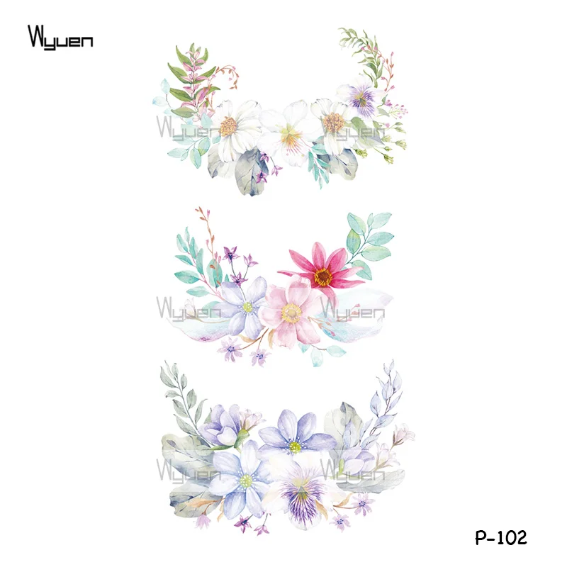 WYUEN новый оригинальный дизайн цветок водостойкая временная татуировка наклейка