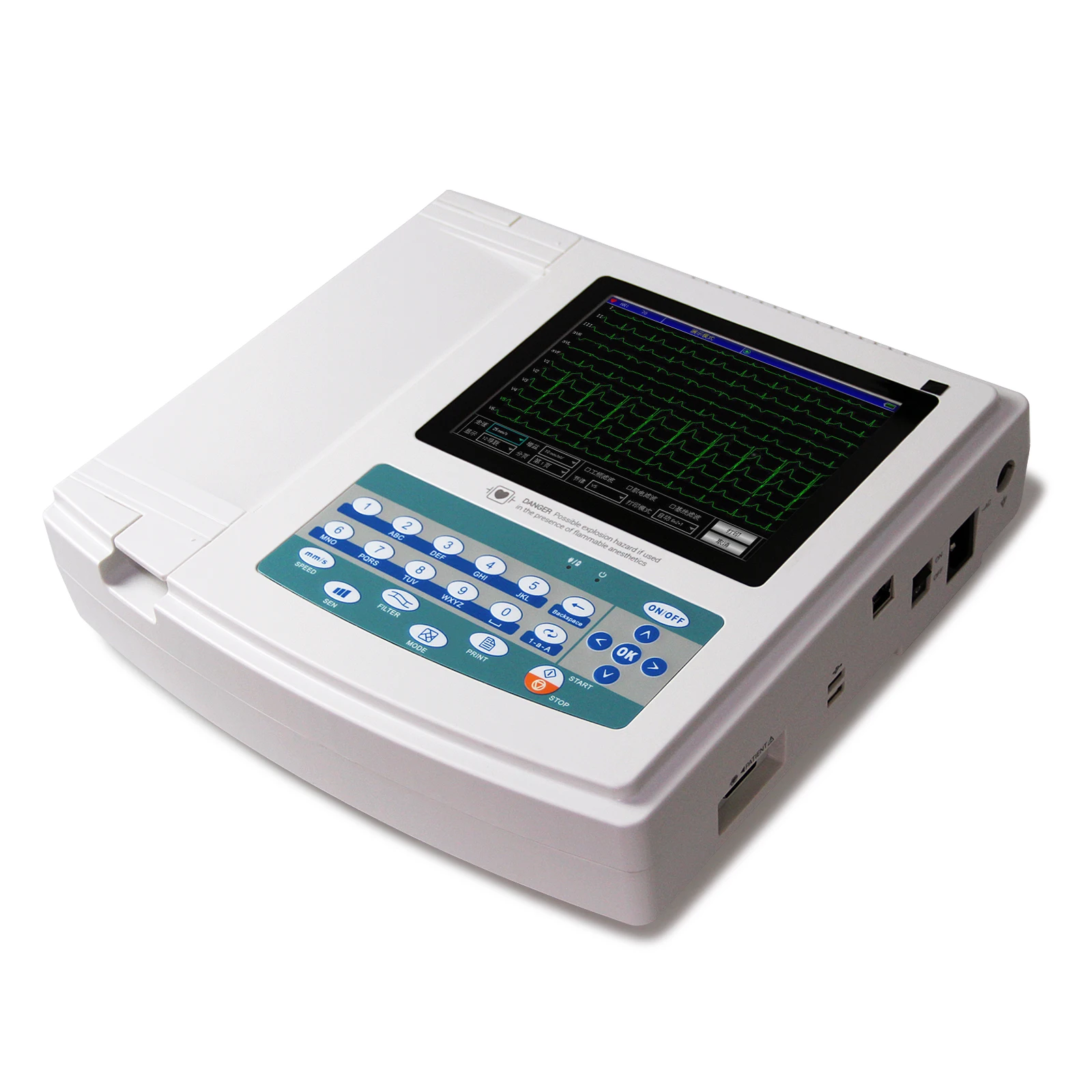 ECG1200G Женская ЭКГ машина цифровой электрокардиограф 12 каналов свинцовых сигналов