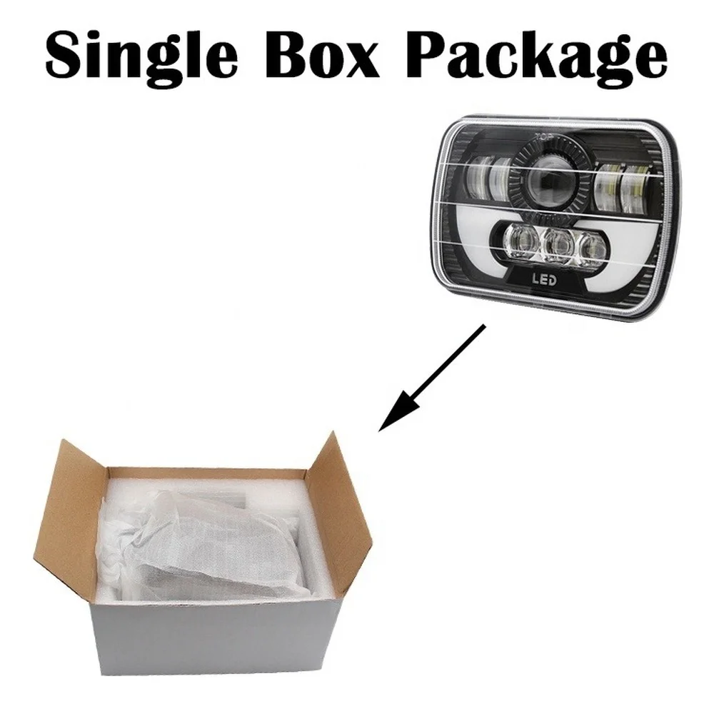 

LED Rectangular Square Headlight Projector 7x6" Sealed Beam Hi/Lo Beam DRL for Jeep Wrangler YJ Chevy Truck