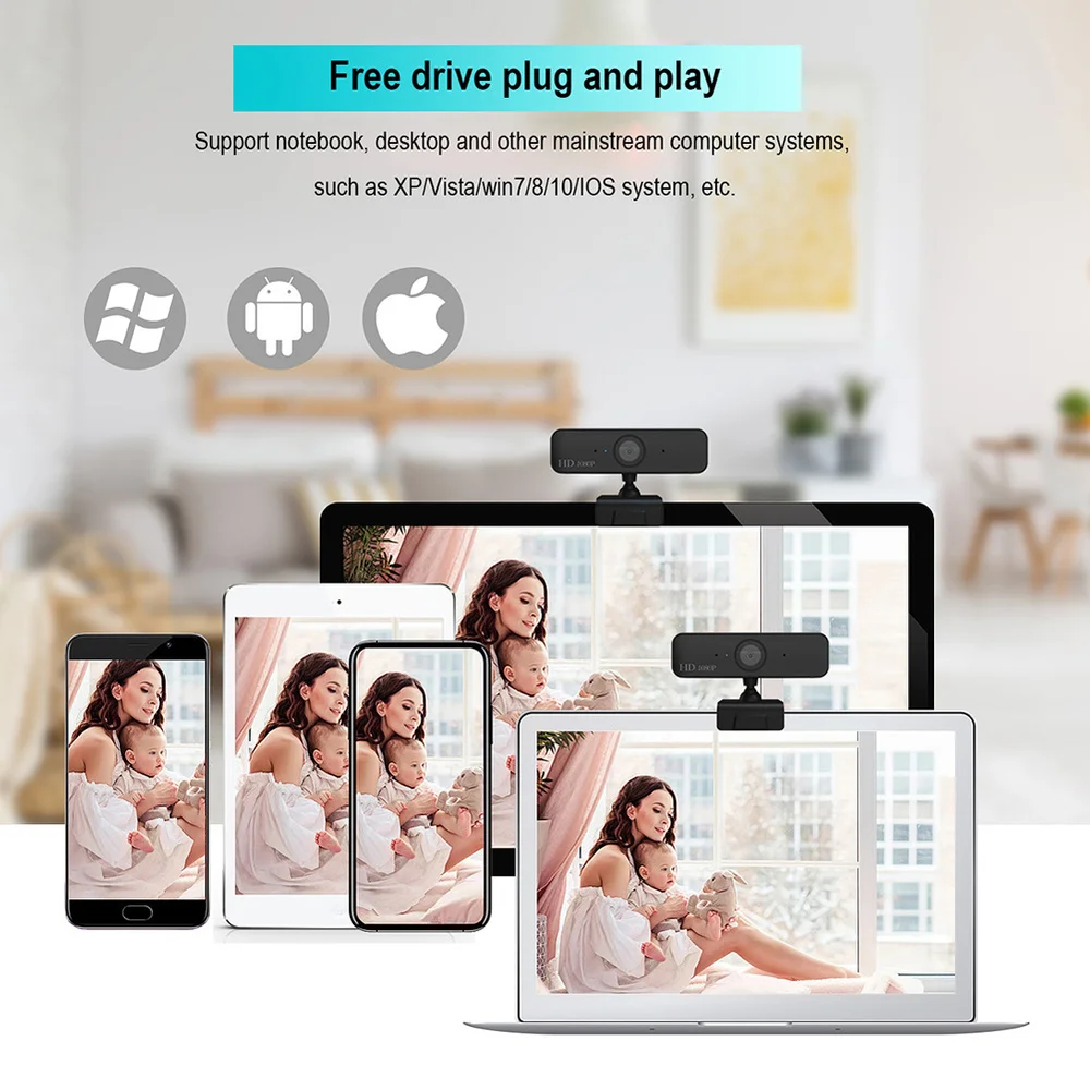 USB веб-камера 1080P HD 5 Мп Компьютерная камера Веб-камеры встроенный