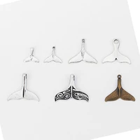 10pcs alloy 7 styles whale tail charms for diy necklace jewelry making findings handmade crafts accessories pendants wholesale