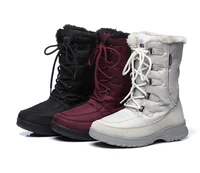 women winter waterproof hiking boots ladies anti slip wearable wool liner snow boots men women non slip snow shoes for 40c