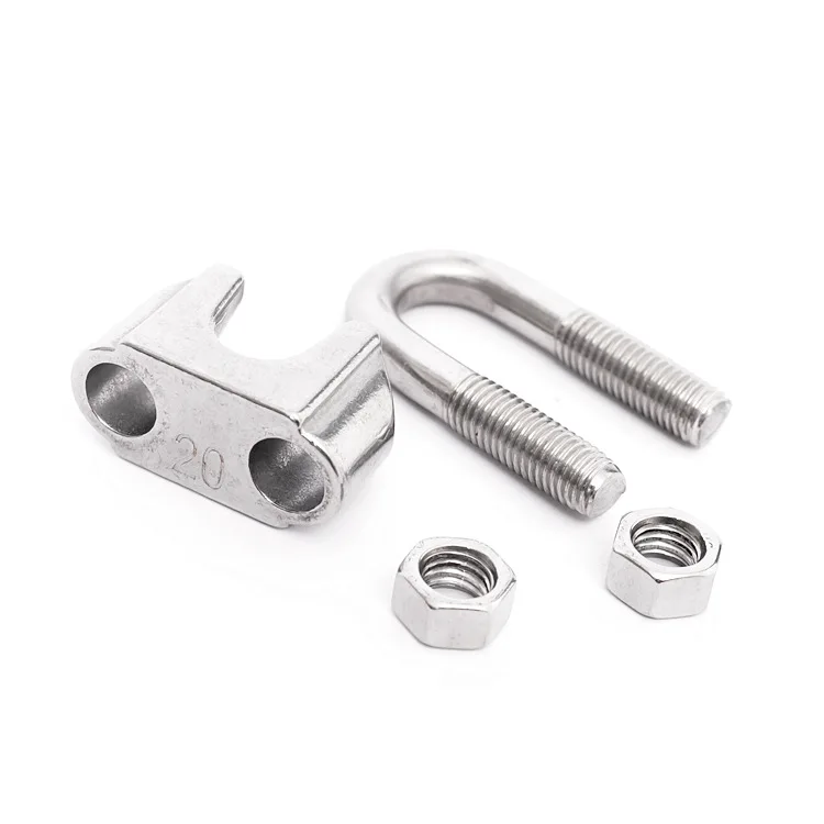 

Wholesale customized 304 stainless steel clip head, steel wire rope clamp, sling accessories, U-shaped clip head