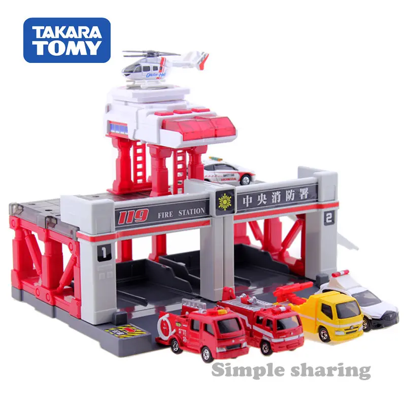Набор моделей пожарной бригады TAKARA TOMY Tomica город здание детские игрушки
